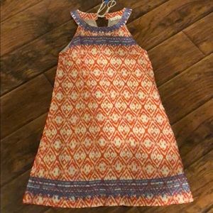 Orange/White sleeveless dress